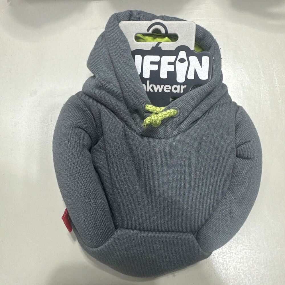 NWT Puffin Drinkware The Hoodie Gray Can Bottle Holder Cooler